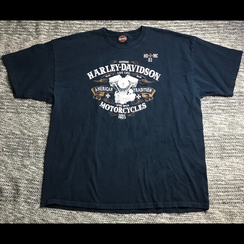 Harley Davidson Blue Graphic Tee